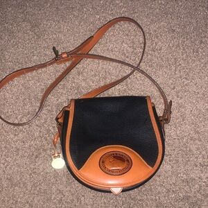 Donkey and Burke Black and Tan Leather Saddle Bag